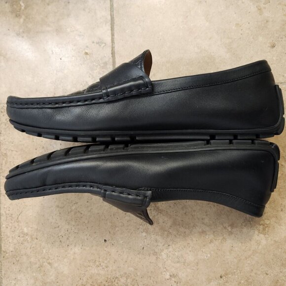 Gucci black guccissima leather loafers in size 6.5 UK men's - Picture 3 of 12